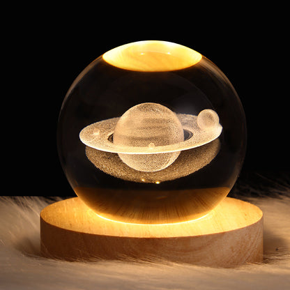 Led Night Light Crystal Ball Table Lamp